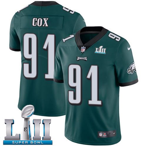 Youth Philadelphia Eagles #91 Cox Green Limited 2018 Super Bowl NFL Jerseys